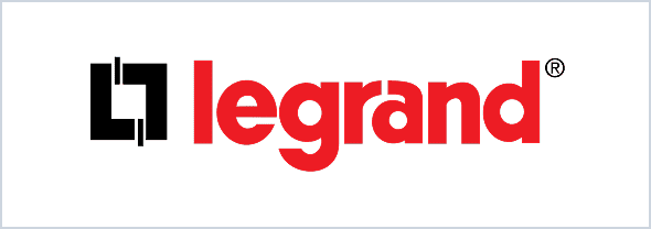 Black and red Legrand trademark